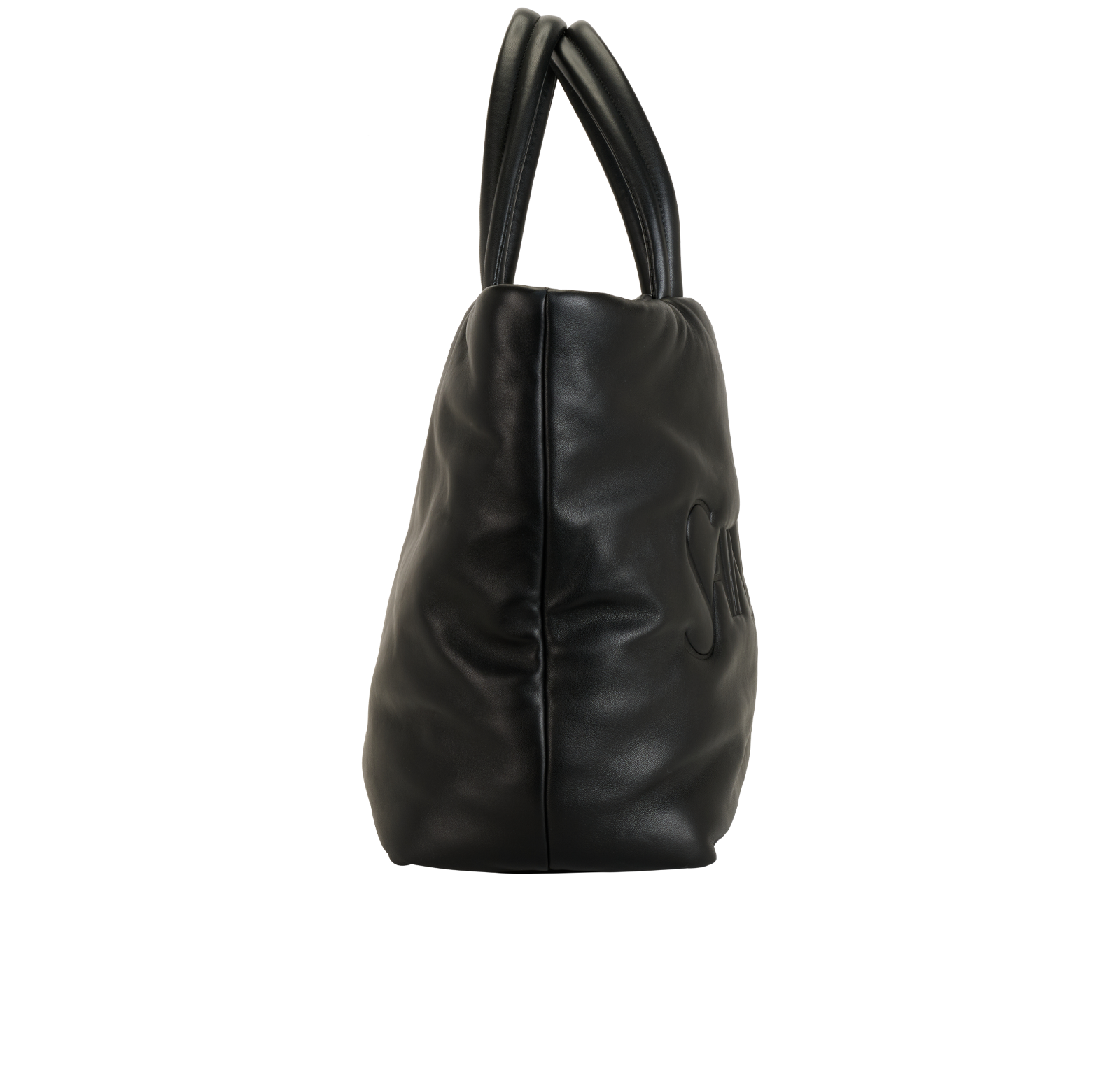 Logo-Debossed Tote, &pound;1,100, Handbags, Black, Leather, Side view